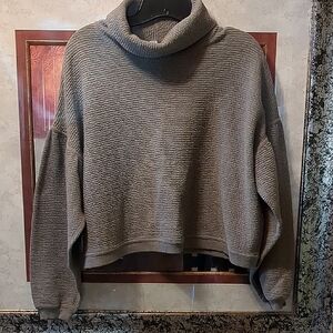 Lululemon Athletica Gray Cowl Neck Sweater Soft Cotton Blend